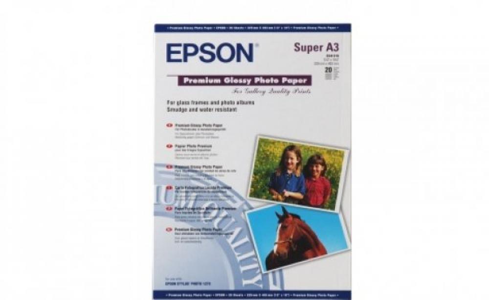 изображение Epson Premium Glossy Photo Paper A3+, глянець, 20 л, 255 м.