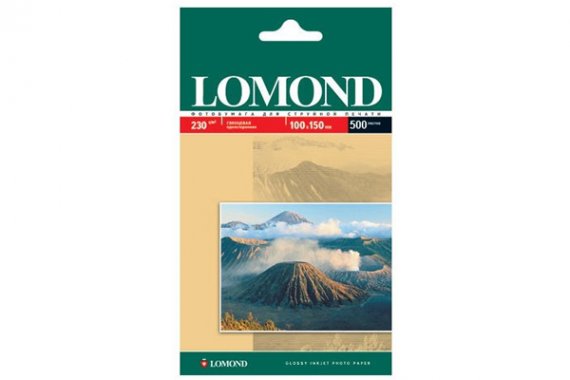 изображение Глянцевий фотопапір Lomond (10*15,230 г/м2), 500 аркушів