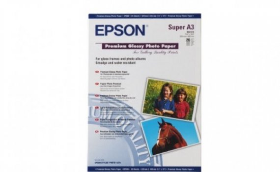 изображение Epson Premium Glossy Photo Paper A3+, глянець, 20 л, 255 м.