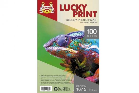 изображение Глянцевий фотопапір Lucky Print (10*15, 115г/м2),100 аркушів