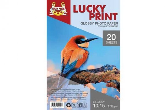 изображение Глянцевий фотопапір Lucky Print (10*15, 170г/м2),20 аркушів