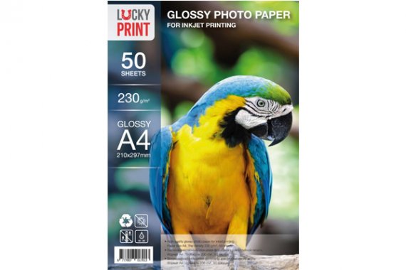 изображение Глянцевий фотопапір Lucky Print для Epson L805 (А4, 230 гр.), 50 аркушів