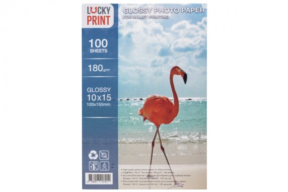 изображение Глянцевий фотопапір Lucky Print для Epson L655 (10*15, 180г/м2),100 аркушів