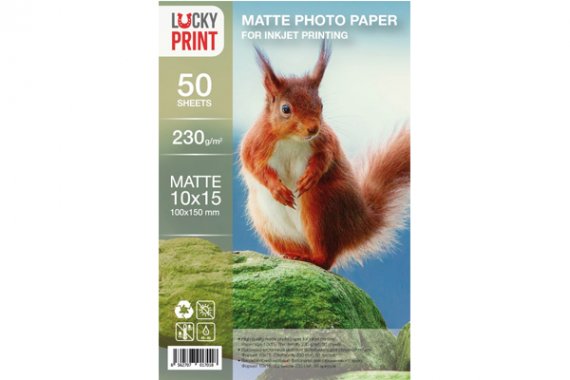 изображение Матовий фотопапір Lucky Print (10x15, 230г/м2), 50 аркушів