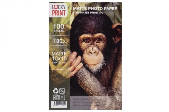 изображение Матовий фотопапір Lucky Print (10x15, 180г/м2), 100 аркушів