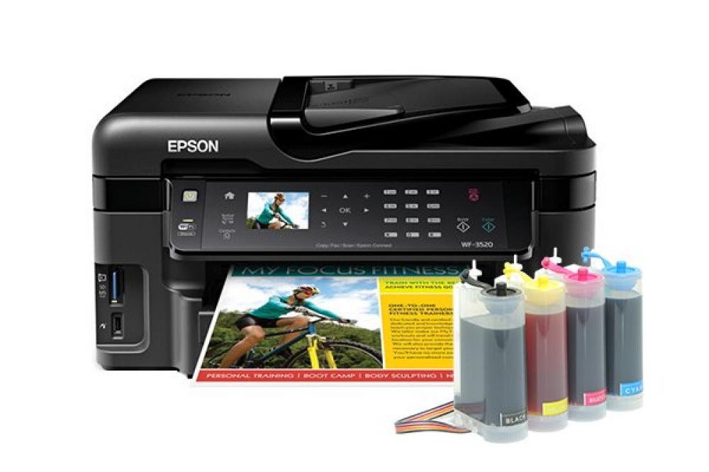изображение БФП Epson Workforce WF-3520DWF Refurbished з СБПЧ King Size - зображення 1