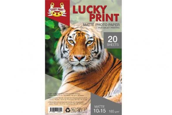 изображение Матовий фотопапір Lucky Print (10*15, 185г/м2), 20 аркушів